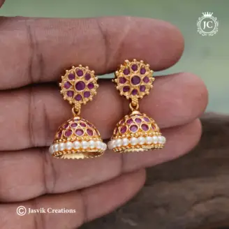 515 Microplated PEarl Jhumka – JCER515 – 399 (6)