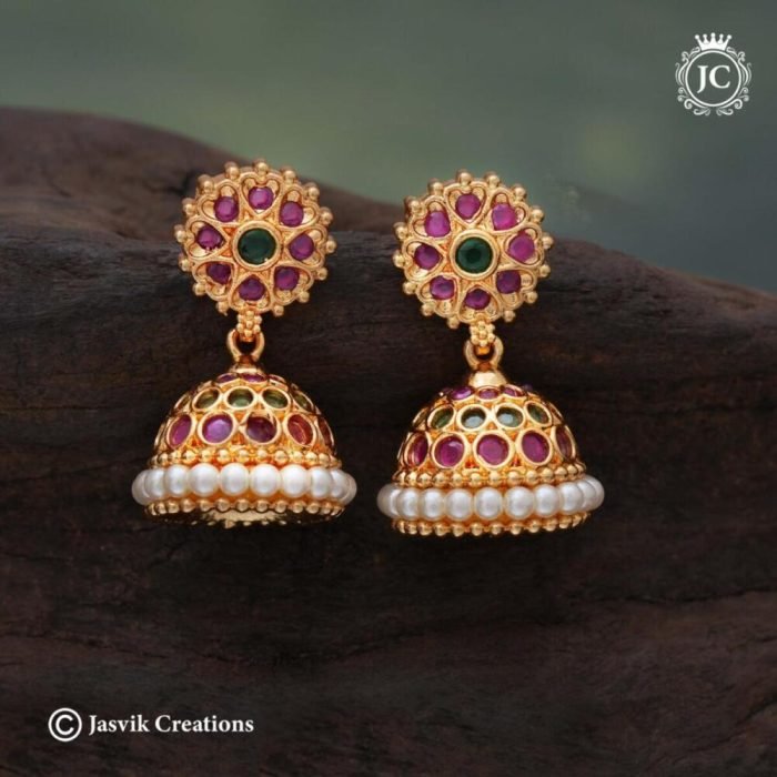 516 Microplated PEarl Jhumka - JCER516 - 399 (6)
