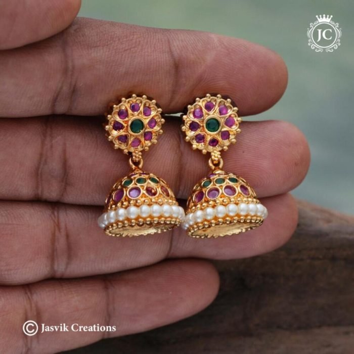 516 Microplated PEarl Jhumka - JCER516 - 399 (7)