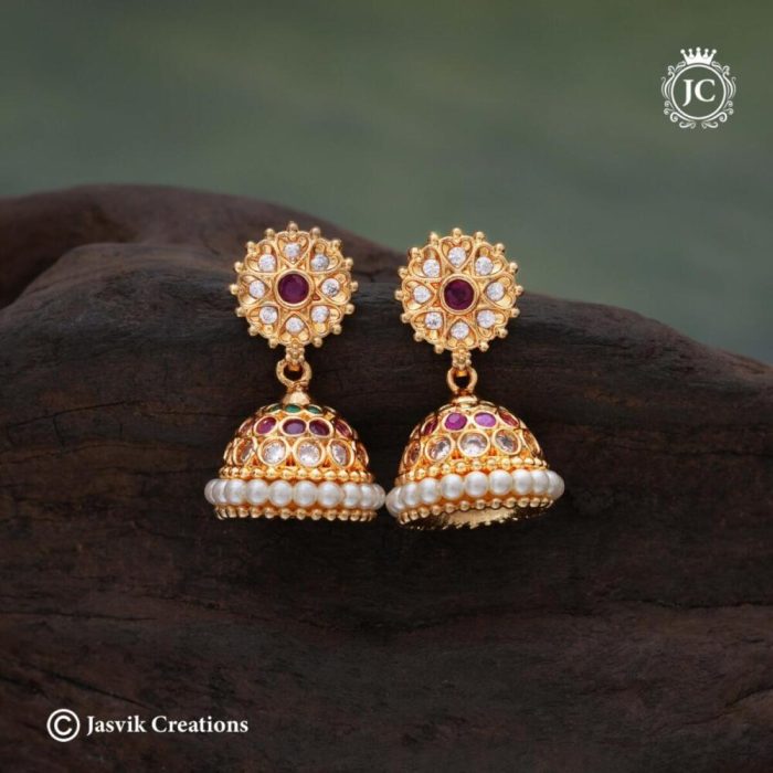 518 Microplated PEarl Jhumka - JCER518 - 399 (10)