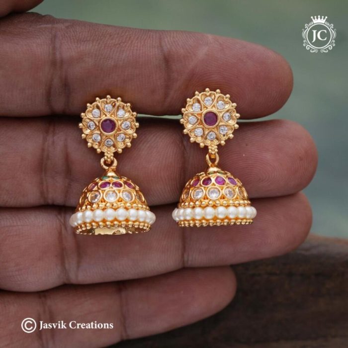 518 Microplated PEarl Jhumka - JCER518 - 399 (9)