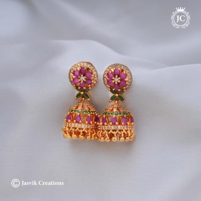 534 Micro plated Multi Jhumka -JCER534 - 350 (2)