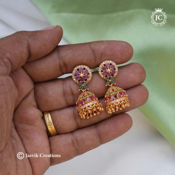 534 Micro plated Multi Jhumka -JCER534 - 350 (3)