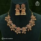 566 Premiuum Lotus Necklace with jhumka - JCNL566 - 1199 (4)