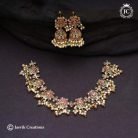 566 Premiuum Lotus Necklace with jhumka - JCNL566 - 1199 (5)