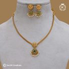 578 Antique Simple Lakshmi Green NEcklace - JCNL578- 450 (2)