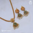 578 Antique Simple Lakshmi Green NEcklace - JCNL578- 450 (3)