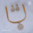 584 Premium Antique Necklace ( White) - JCNL584 - 450 (2)