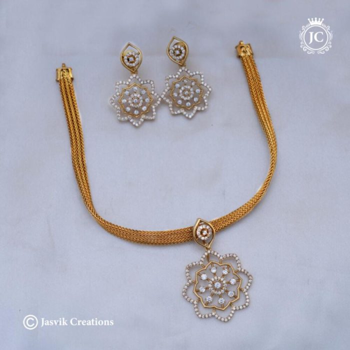 584 Premium Antique Necklace ( White) - JCNL584 - 450 (2)