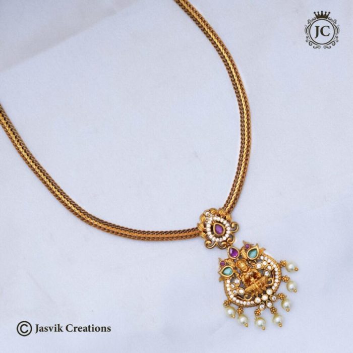 585 Simple Antique Lakshmi Attikai – JCNL585 – 299 (3)
