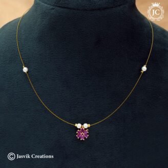 587 Simple Invisible Flower Necklace – JCNL587 – 170 (3)
