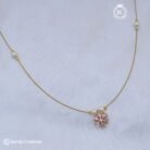 588 Simple Invisible White Flower Necklace- JCNL588 - 170 (3)