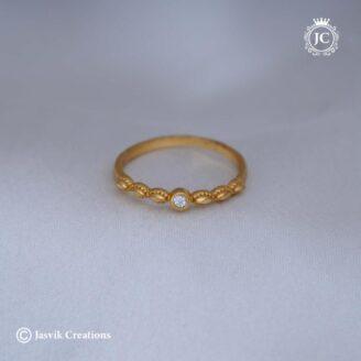 Microplated  Single  Layer with stone Finger Ring - JCFR060