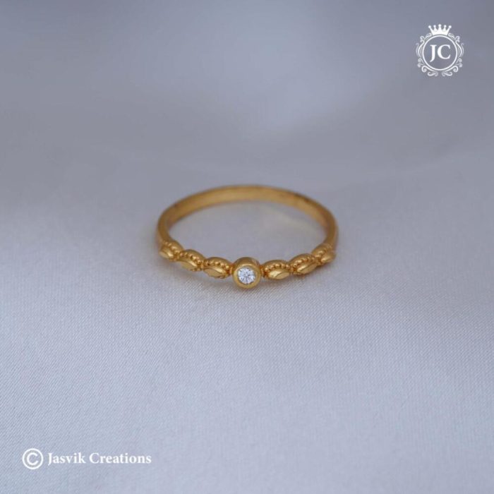 60 Microplated Single Layer with stone Finger Ring - JCFR060 - 80