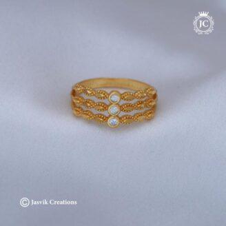 Microplated Finger Ring with stone - JCFR063