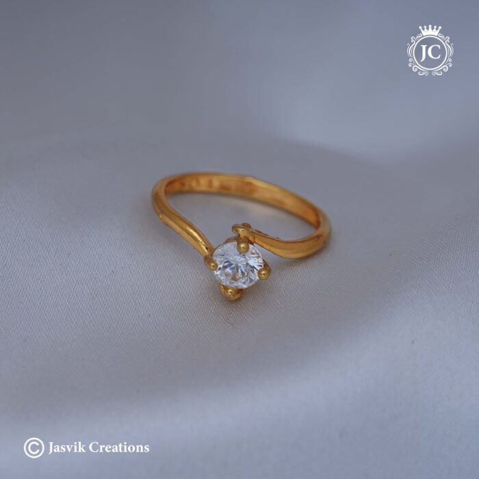 65 Microplated white stone Finger Ring JCFR065 - 150