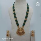 174 MAtte Finish Green beads Lakshmi Haram --JCHM174 750 (2)