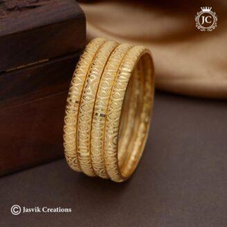 Microplated Budget  Friendly Pattern bangle - JCBN246