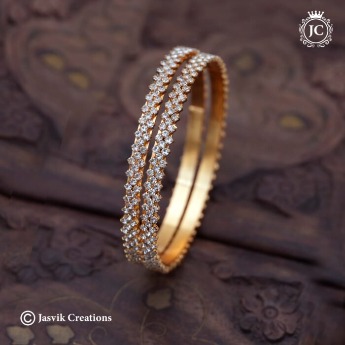 249 Microplated White Stone Bangle - JCBN249 -250