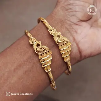 Microplated Peacock Kada Bangle - JCBN257