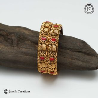 259 Matte Finish Corel with elephant Bangle – JCBN259 – 299 2.4 -2.8 (3)