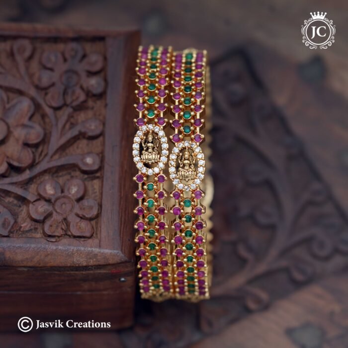 263 Antique Lakshmi ruby Green - JCBN263 - 650