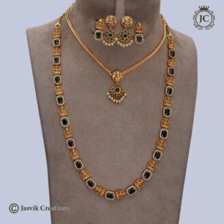 Antique Lakshmi Green Combo Set  -  JCCM462