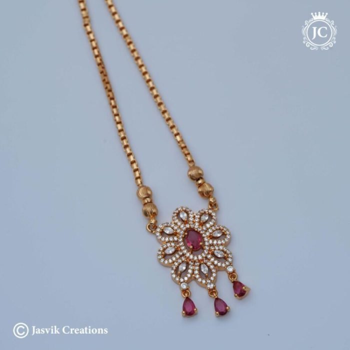463 Microplated AD Flower Necklace- JCCH463 - 399 (15)