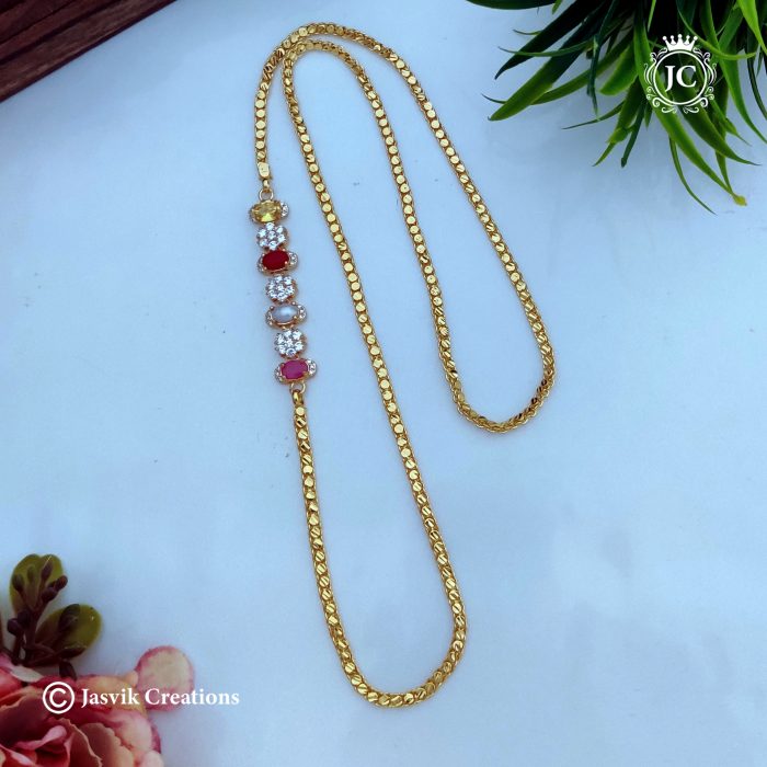 465 Microplated Stone Mugappu Chain 24 Inch- JCCH465 - 650 (2) copy 465 Microplated Stone Mugappu Chain 24 Inch- JCCH465 - 650 (2) copy