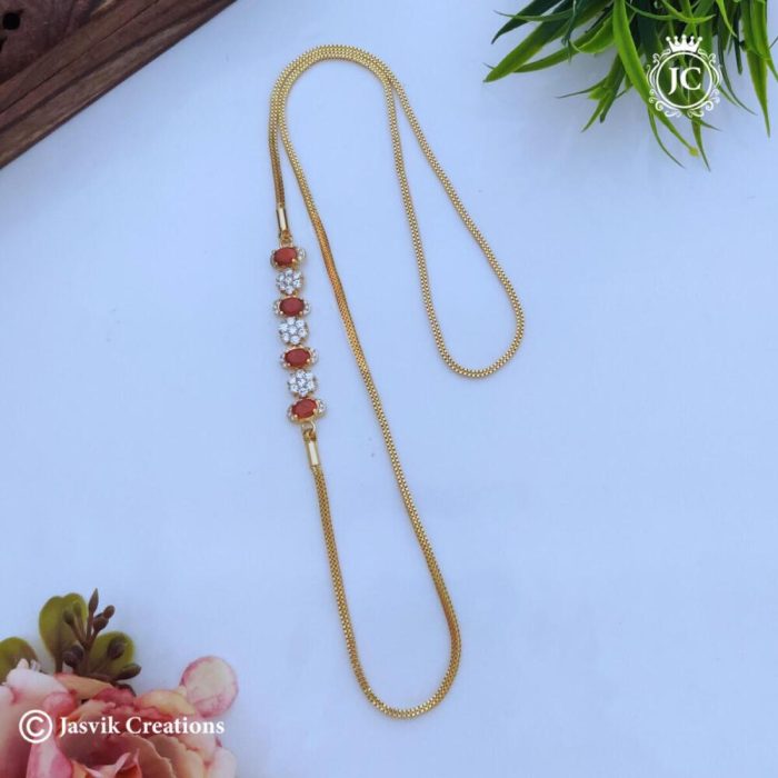 467 Microplated Stone Mugappu Chain 24 Inch- JCCH467 - 650 (4) copy