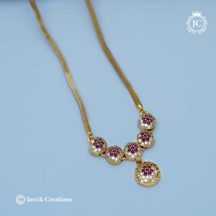 479 Microplated Stone Dollar Chain - JCCH479 - 550
