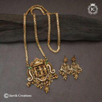 Premium Antique Ram Parivar Dollar with Micro Chain  - JCCH484