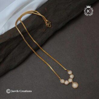 Microplated-Simple-Dollar-Chain-Full-White- JCCH489