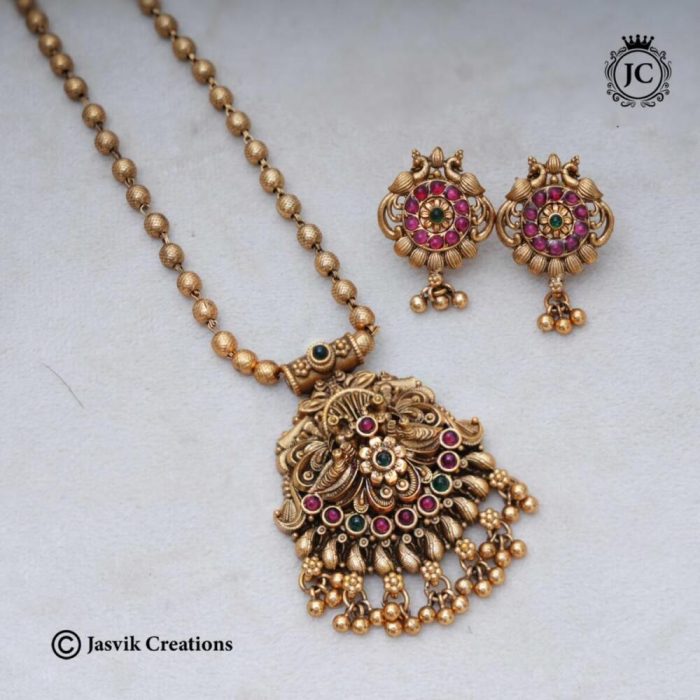 502 Matte Finsh Simple Ball Chain with Pendent --JCCH502 350 (3)