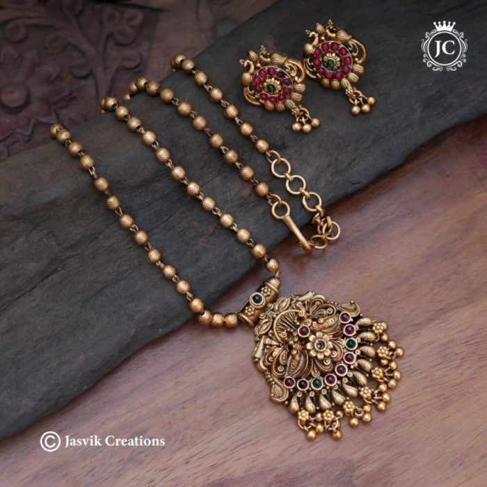502 Matte Finsh Simple Ball Chain with Pendent --JCCH502 350 (4)