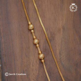 Microplated Regular Wear 3 Ball Mugappu Chain - JCCH504