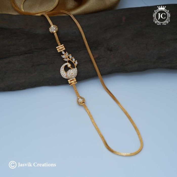 506 Microplated AD PEacoock mugappu Chain - JCCH506 - 550 (6) 506 Microplated AD PEacoock mugappu Chain - JCCH506 - 550 (6)
