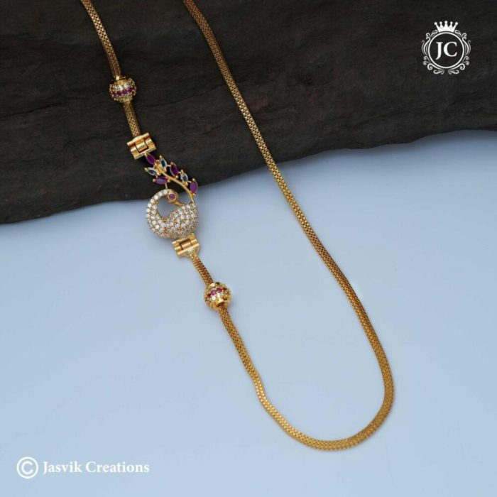 506 Microplated AD PEacoock mugappu Chain - JCCH506 - 550 (7) 506 Microplated AD PEacoock mugappu Chain - JCCH506 - 550 (7)