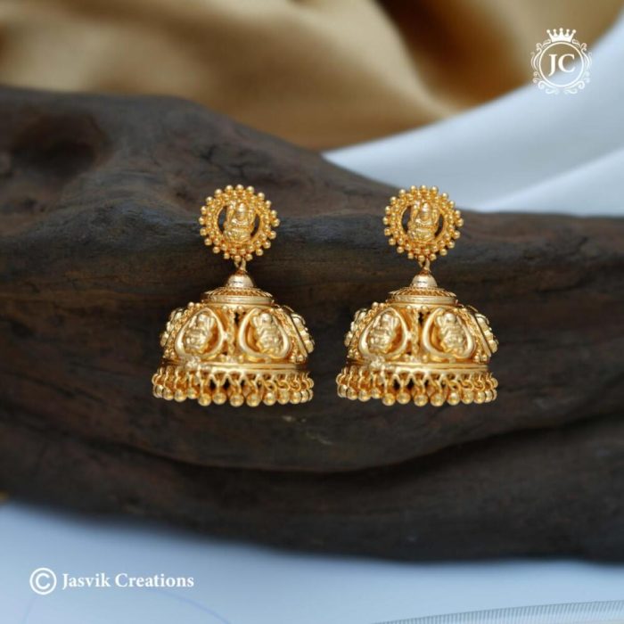551 Micor Plated Lakshmi Big Jhumka (2) - JCER551 - 550