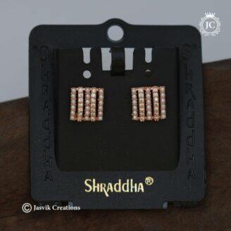 Rose Gold Imported Bar Stud Ear Ring - JCER555
