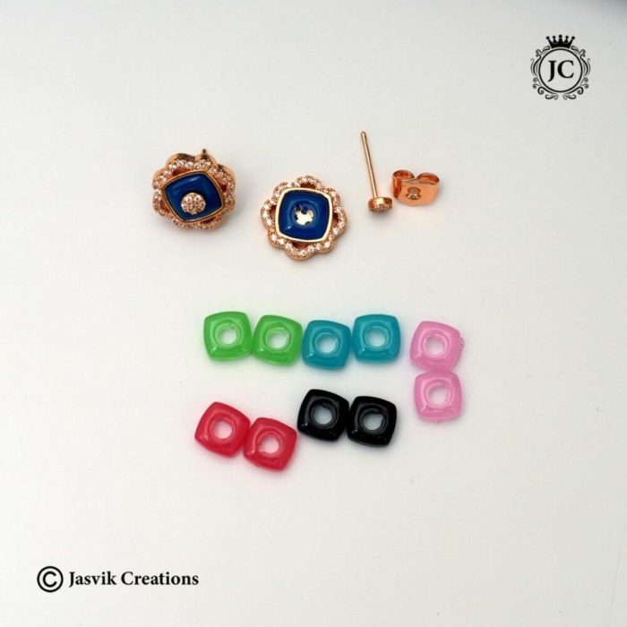 588 Fancy changeable Square Ear Rings- JCER588- 250 (1)