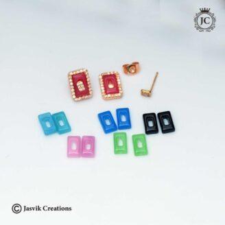 Fancy Changeable Rectangle  Ear Rings - JCER589