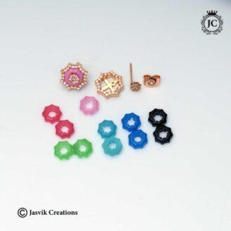 Fancy Changeable Octagon Ear Rings- JCER591