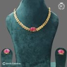 608 Antique coin with lotus necklace - JCNL608 220rs