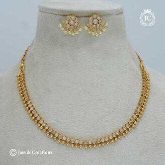 Simple Traditional White Stone Necklace - JCNL620