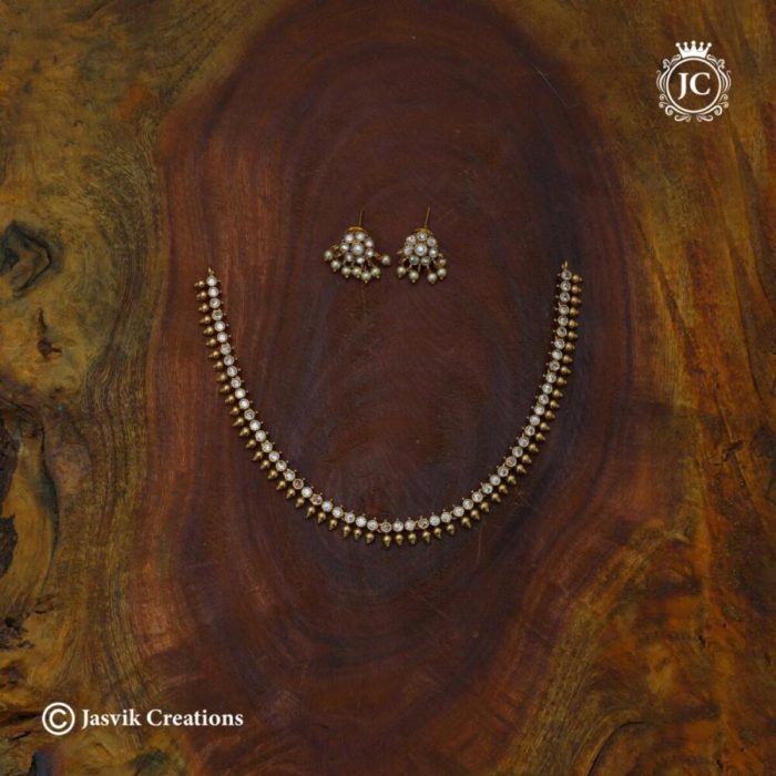 620 Simple TRaditional White Stone Necklace - JCNL620- 550 (5)