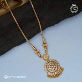 Microplated White Stone Necklace -  JCNL631