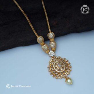 Microplated White Stone Necklace -  JCNL632