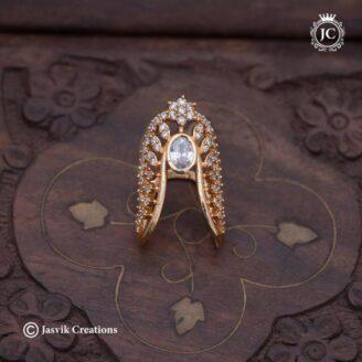 Microplated AD Vanki Ring Full White colour - JCFR067