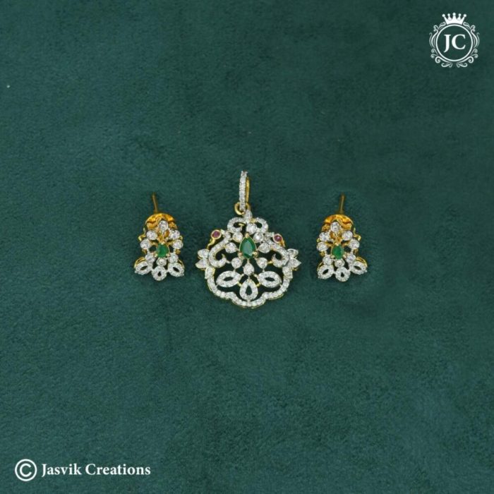 93 GJ Finish Diamond Look Peacock Pendent Set - JCPT093 -499 (3)